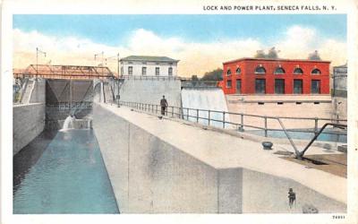 Lock & Power Plant Seneca Falls, New York Postcard