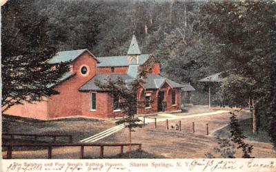 Sulphur & Pine Needle Bathing Houses Sharon Springs, New York Postcard