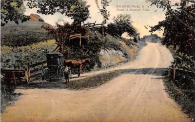 Road to Rexford Falls Sherburne, New York Postcard