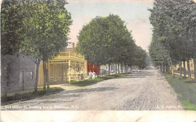 Miller Street Sherman, New York Postcard