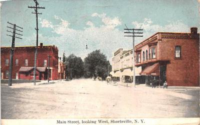 Main Street Shortsville, New York Postcard