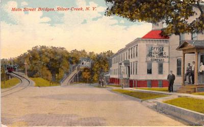 Main Street Bridges Silver Creek, New York Postcard