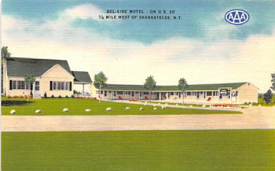 Bel-Aire Motel Skaneateles, New York Postcard
