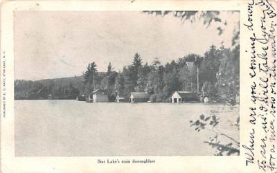 Star Lakes' Main thoroughfare New York Postcard