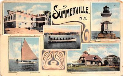 Light House Summerville, New York Postcard
