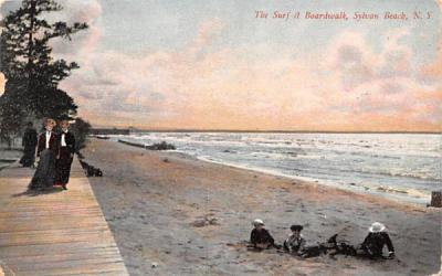Surf at Boardwalk Sylvan Beach, New York Postcard