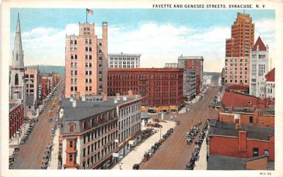 Fayette & Genesee Streets Syracuse, New York Postcard