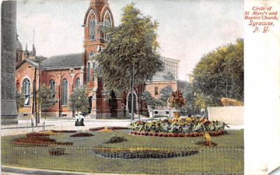Circle of St Mary's & Baptist Church Syracuse, New York Postcard