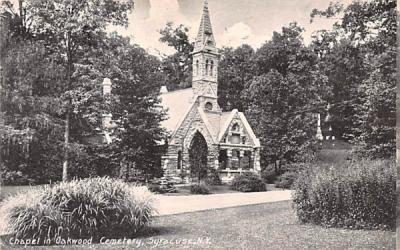 Chapel in Oakwood Cemetery Syracuse, New York Postcard
