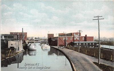 Loading Salt on Oswego Canal Syracuse, New York Postcard
