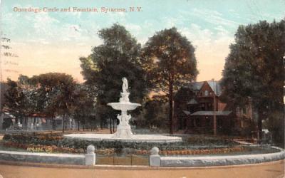 Onondage Circle & Fountain Syracuse, New York Postcard