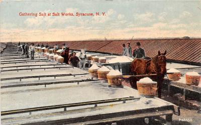 Gathering Salt at Salt Works Syracuse, New York Postcard