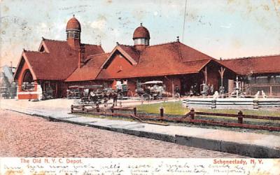 Old NYC Depot Schenectady, New York Postcard