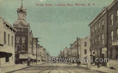 Broad Street - Waverly, New York NY Postcard