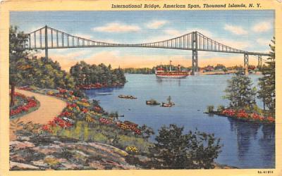 International Bridge Thousand Islands, New York Postcard
