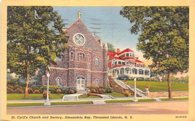 St Cyril's Church & Rectory Thousand Islands, New York Postcard