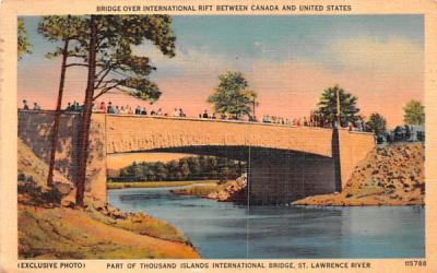 Bridge over Internationl Rift Thousand Islands, New York Postcard