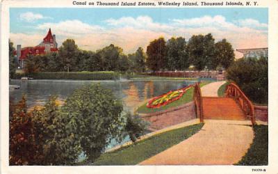 Canal on Thousand Island Estates Thousand Islands, New York Postcard