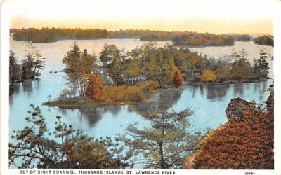 Out of Sight Channel Thousand Islands, New York Postcard