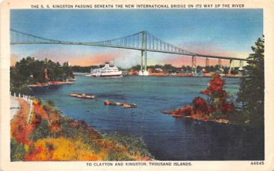 SS Kingston Passing Thousand Islands, New York Postcard
