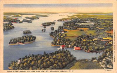 Seen from the Air Thousand Islands, New York Postcard