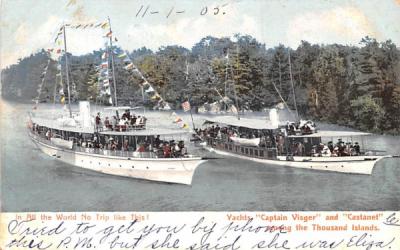 Yachts Captain Visger & Castanet Thousand Islands, New York Postcard