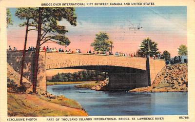 Bridge over Internationl Rift Thousand Islands, New York Postcard