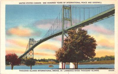 Thousand Island International Bridge Thousand Islands, New York Postcard