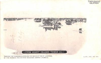 From Heart Island Tower Thousand Islands, New York Postcard
