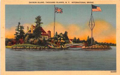 Zavikon Island Thousand Islands, New York Postcard