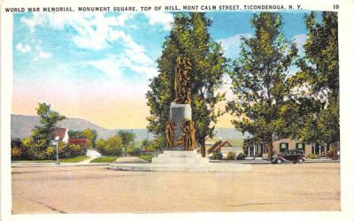 World War Memorial Ticonderoga, New York Postcard