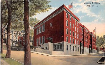 Central School Troy, New York Postcard