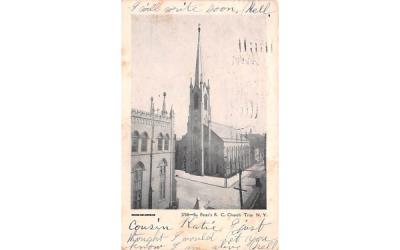 St Peter's RC Church Troy, New York Postcard
