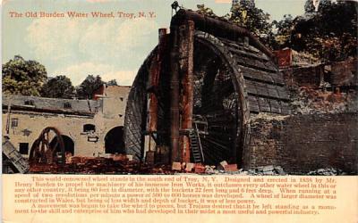 Old Burden Water Wheel Troy, New York Postcard