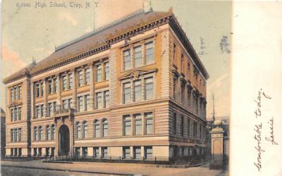 High School Troy, New York Postcard