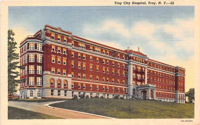 Troy City Hospital New York Postcard