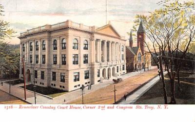 Rensselaer County Court House Troy, New York Postcard