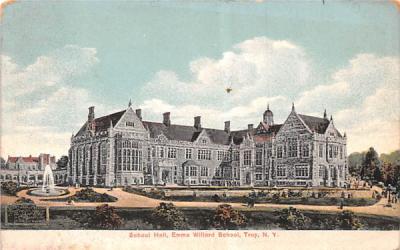 School Hall Troy, New York Postcard