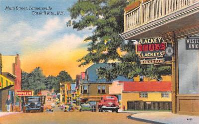 Main Street Tannersville, New York Postcard