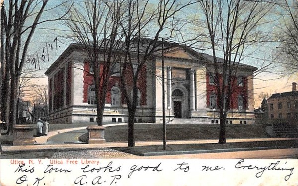 Utica Free Library New York Postcard