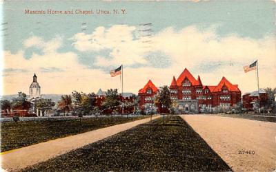 Masonic Home & Chapel Utica, New York Postcard