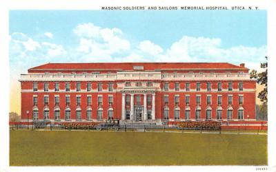 Masonic Soldiers' & Sailors' Monument Hospital Utica, New York Postcard