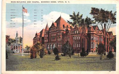 Main Building & Chapel Utica, New York Postcard