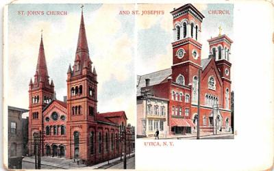St John's Church Utica, New York Postcard