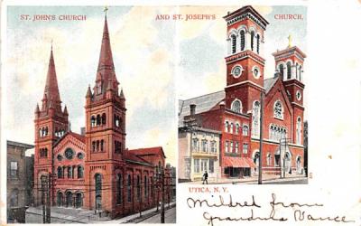 St Johns' Church Utica, New York Postcard