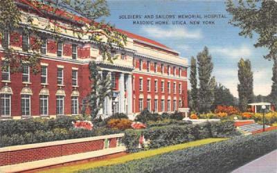 Soldiers' & Sailors' Memorial Hospital Utica, New York Postcard