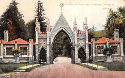 Entrance to Forest Hill Cemetery Utica, New York Postcard