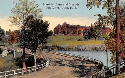 Masonic Home & Grounds Utica, New York Postcard