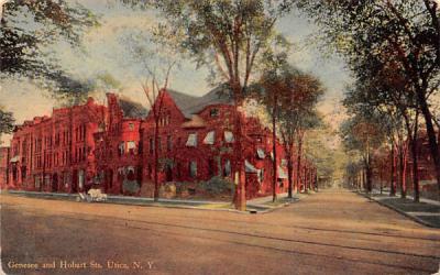 Genesee & Hobart Street Utica, New York Postcard