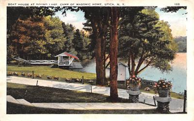 Boat House at Round Lake Utica, New York Postcard